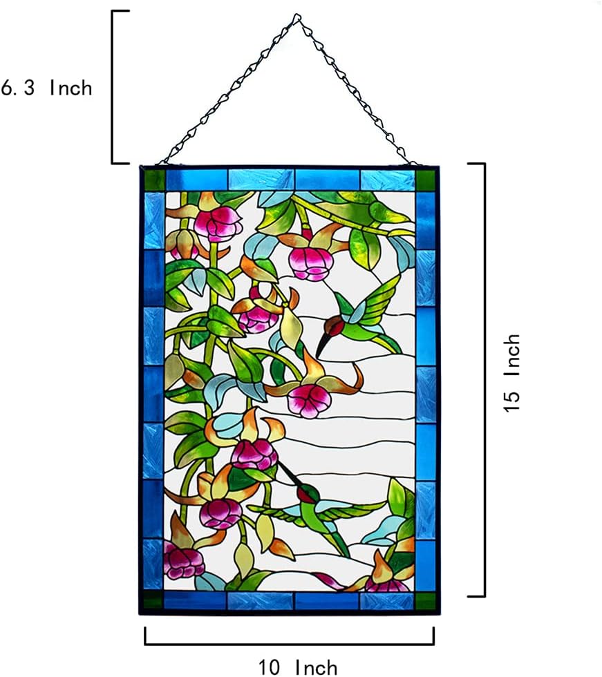 Round Hummingbird Stained Glass Window Suncatcher V377