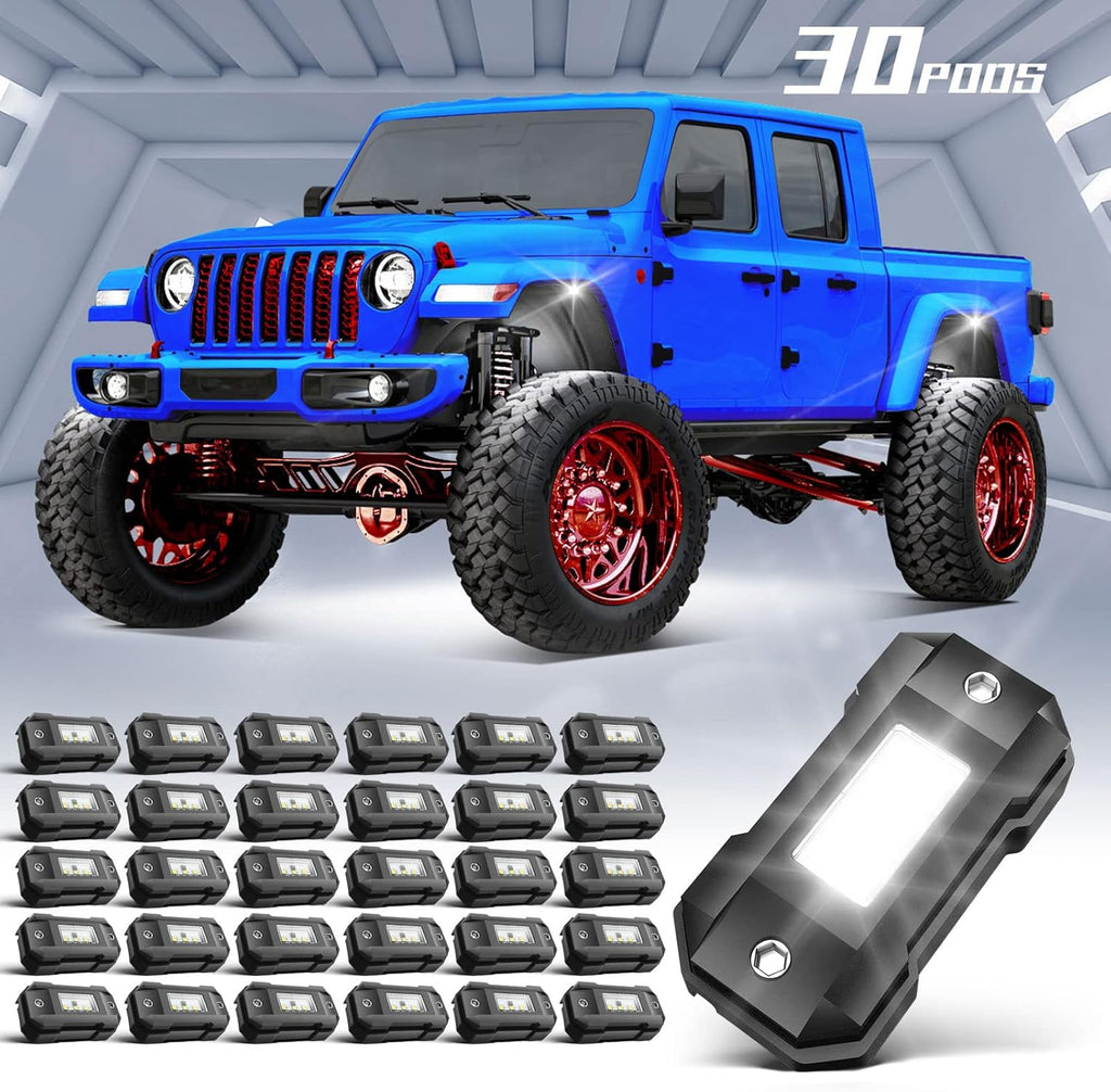 White 20 Pods Waterproof LED Rock Lights K13245