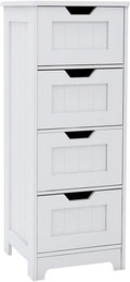 White Freestanding Storage Cabinet with 4 Drawers G417