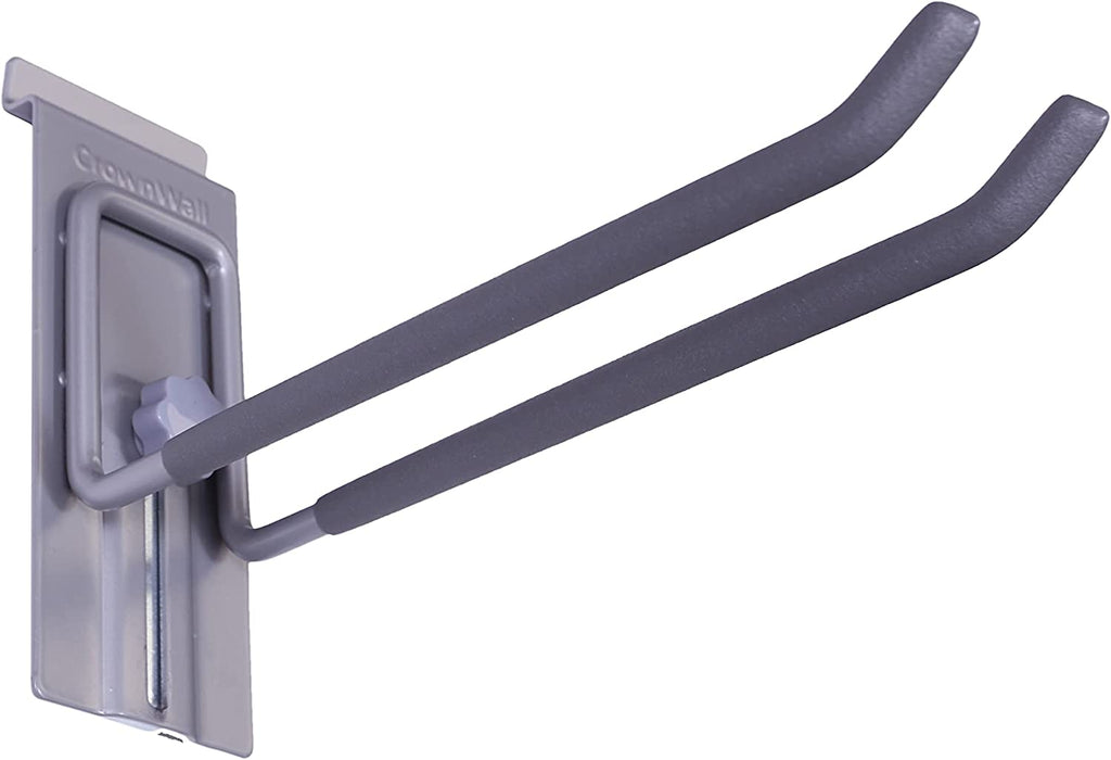Slat Wall Storage Organizer with 8 Inch Locking Double Hooks (3 Pack) H50246