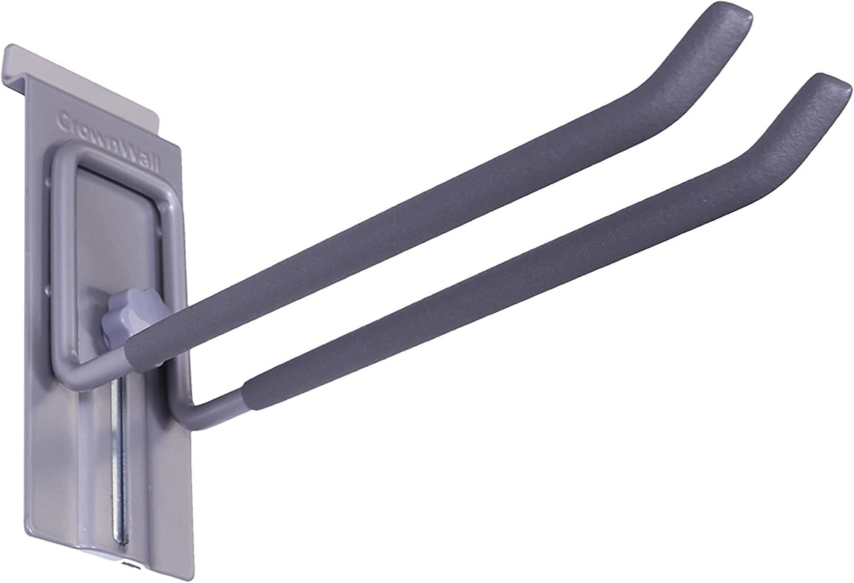 Slat Wall Storage Organizer with 8 Inch Locking Double Hooks (3 Pack) H50246