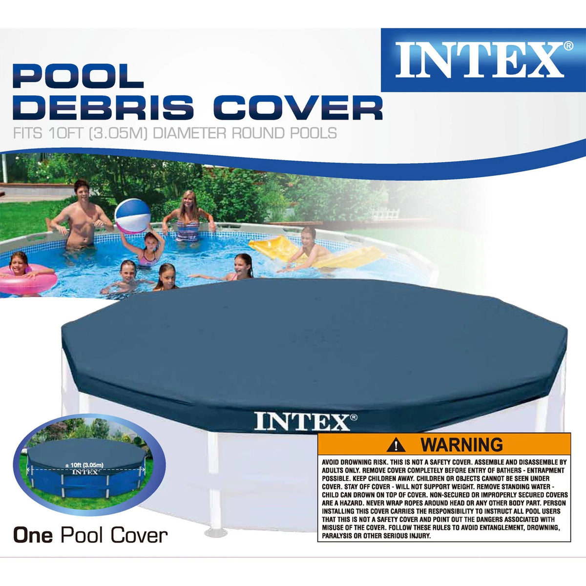 Round Metal Frame Above Ground Swimming Pool with Cover V77165