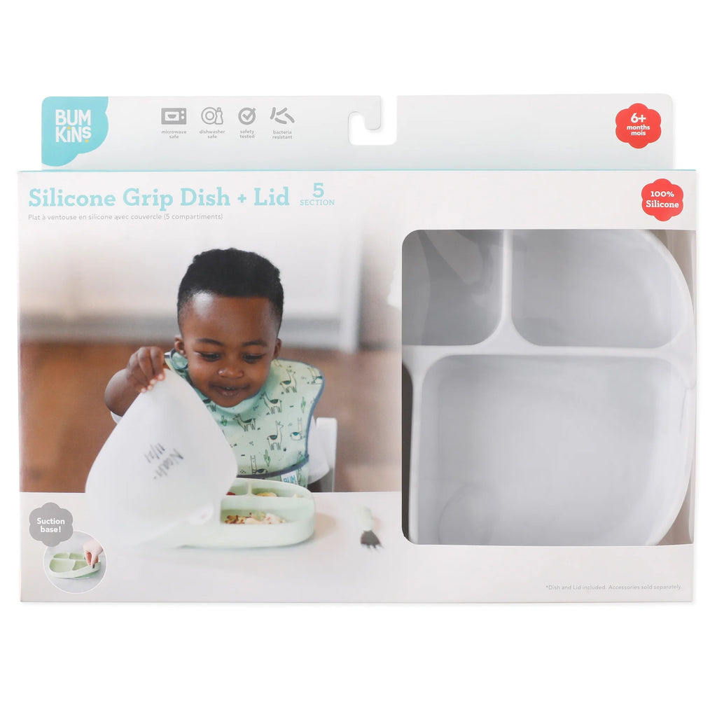 Silicone Grip 5-Section Plate with Lid G162