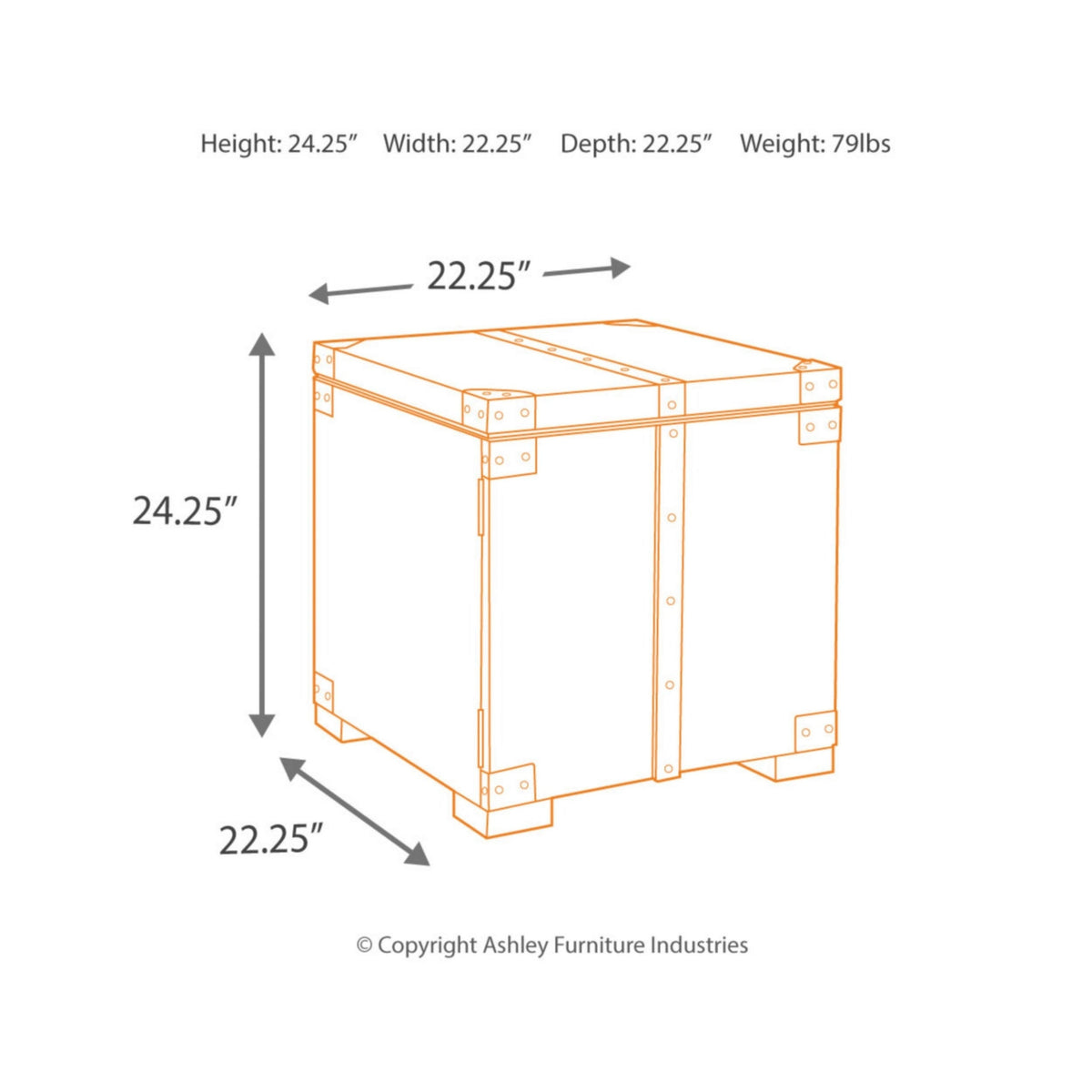 Grayish Brown Square End Table I101