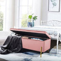 Velvet Pink Storage Ottoman Bench A878285