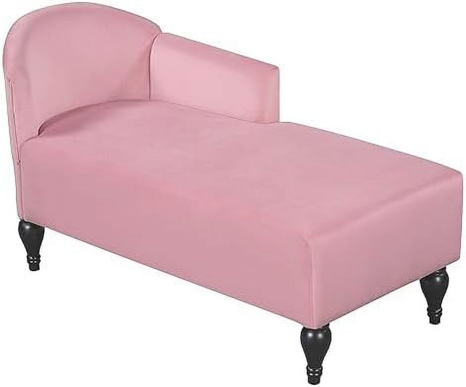 White Vintage Velvet Chaise Lounge Chair with Solid Wood Legs H8970
