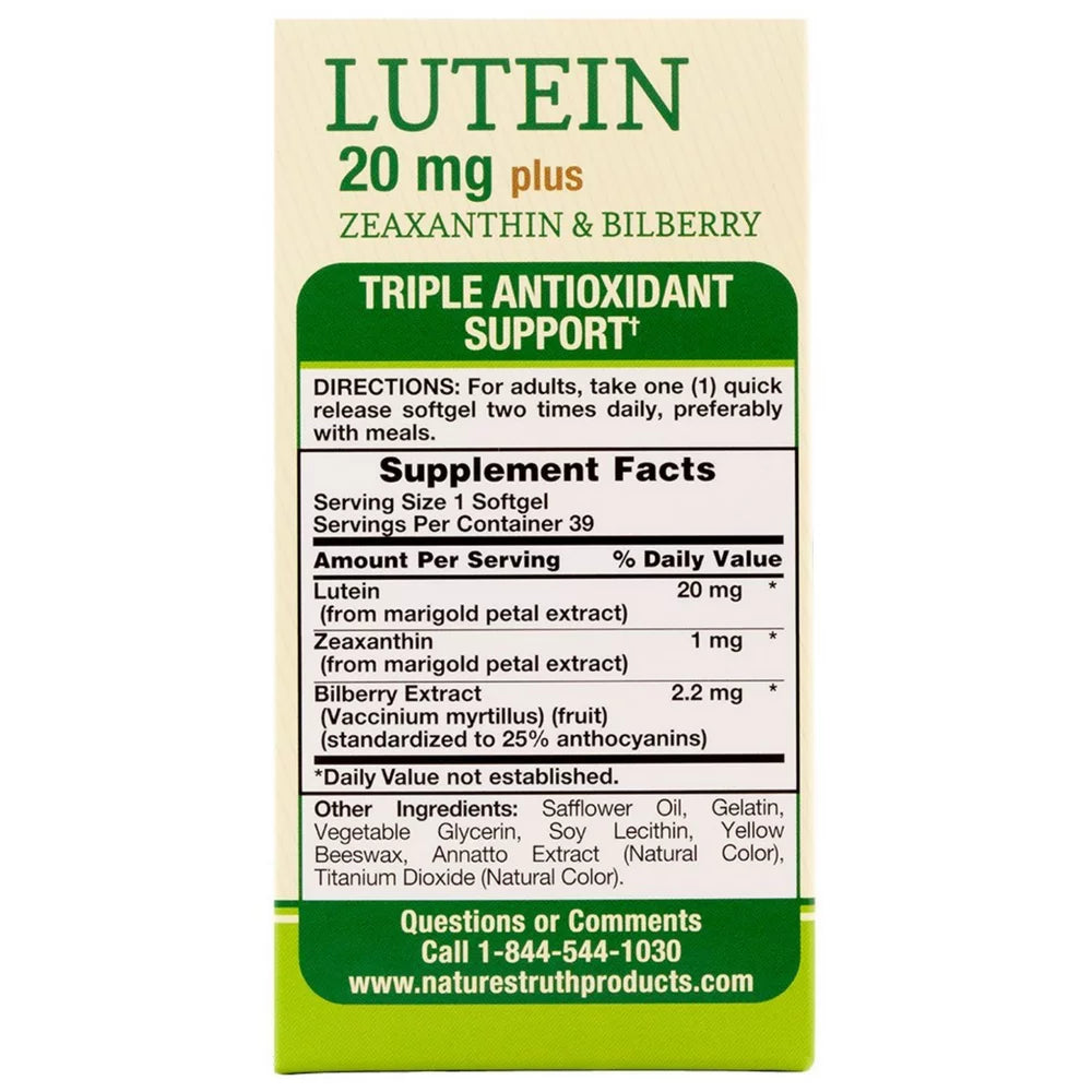 Lutein Zeaxanthin & Bilberry 20mg 4-Pack H886