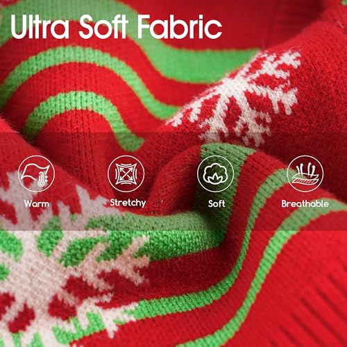 Dog Christmas Sweater with 3D Reindeer Pattern Knitted Pet Clothes F29837