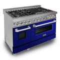 48 in. Gas Burner Electric Oven Range with Blue Gloss Door G710