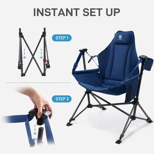 Oversized Padded Hammock Camping Chair with Cup Holder B885