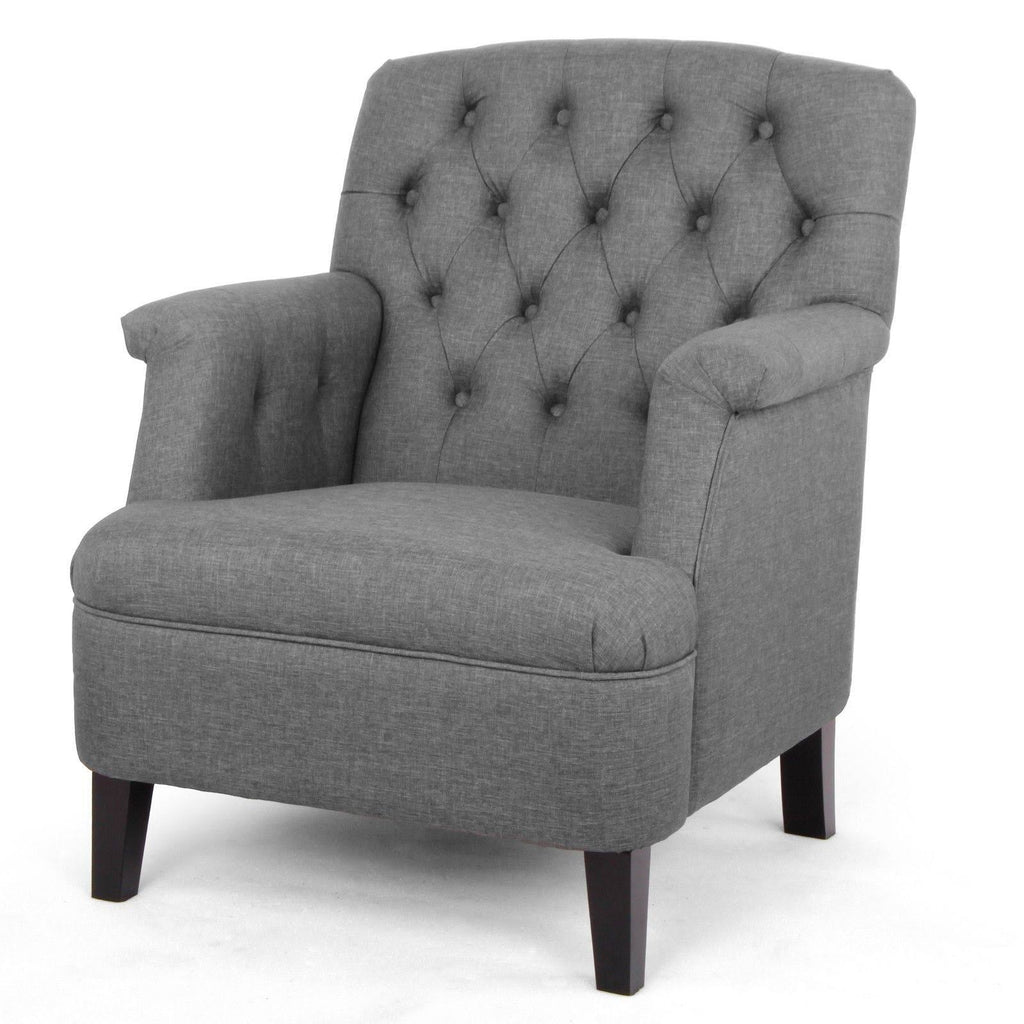 Beige Fabric Upholstered Button-Tufted Armchair O550844