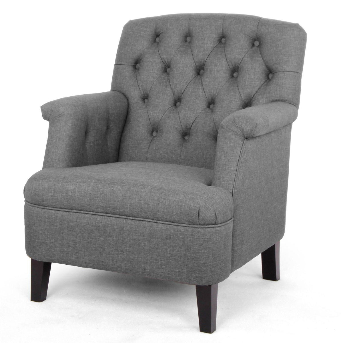 Beige Fabric Upholstered Button-Tufted Armchair O550844
