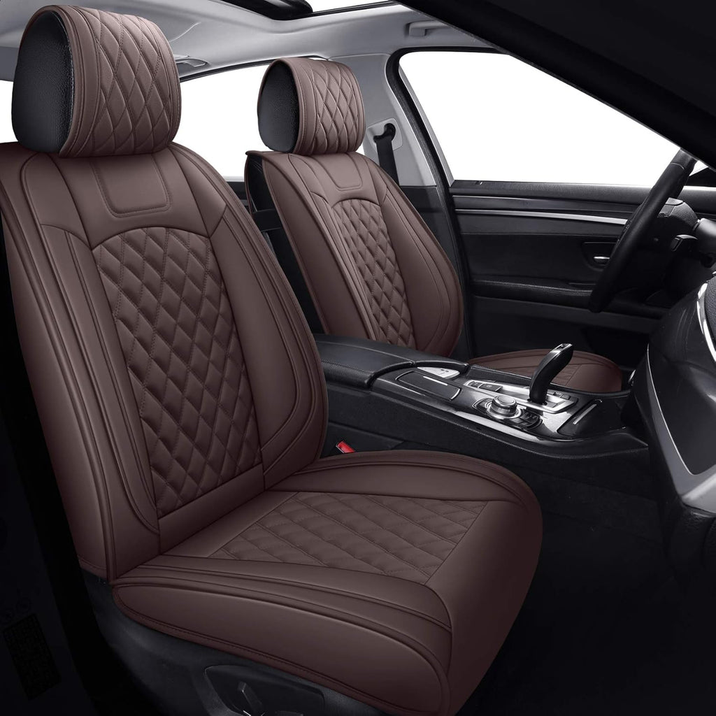 Waterproof Faux Leather Car Seat Covers Full Set Black-Red Z928463