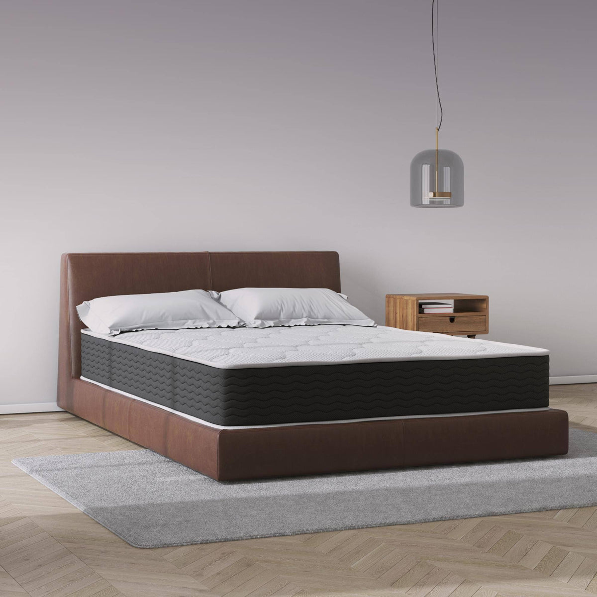 Queen Encased Coil and Memory Foam Hybrid Mattress O8873