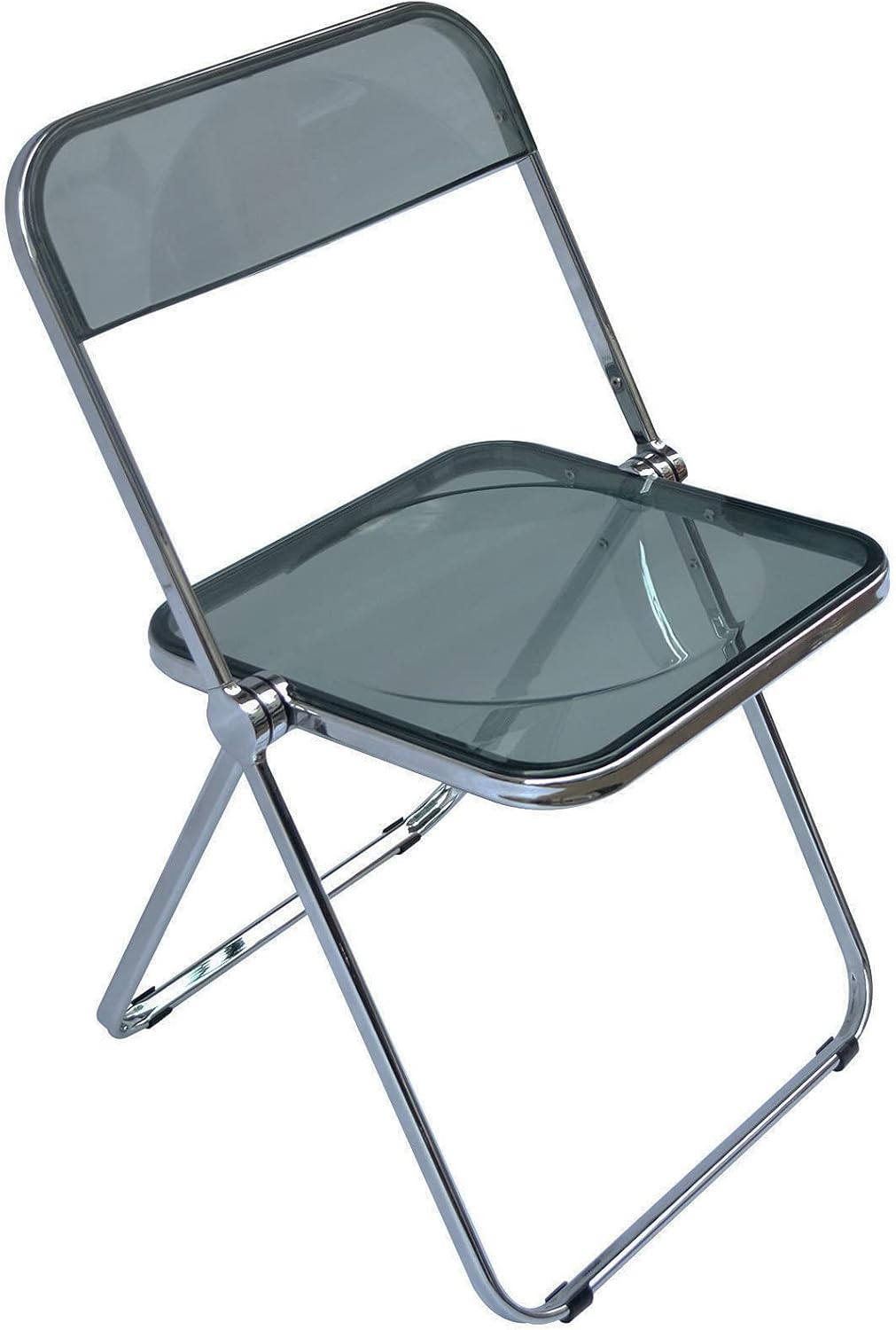 Caramel Clear Folding Chair PC Plastic Chrome Frame U85036