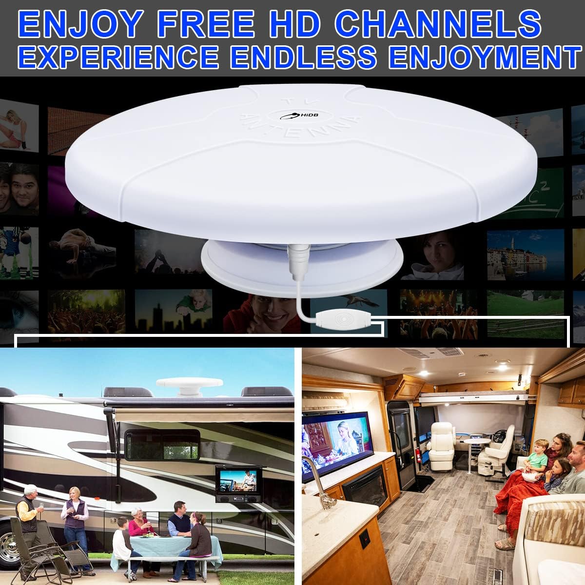 Amplified Digital HD TV Antenna with Magnetic Base, Pack of 2 Z6067