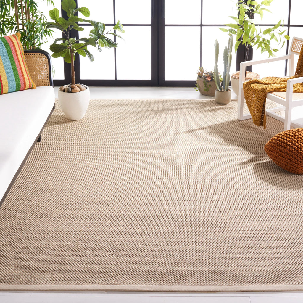 Natural Fiber Seagrass Area Rug, Marble/Beige, 9' x 12' R67005