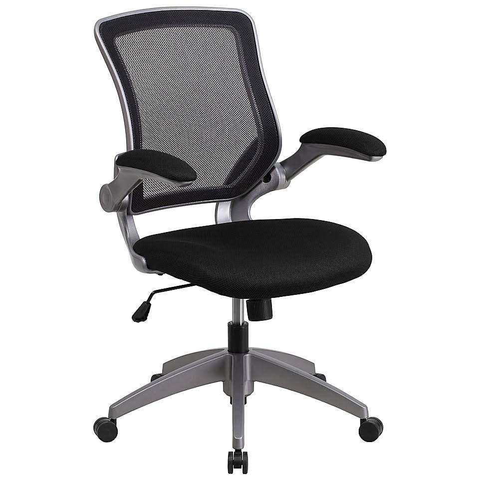 Black Mid-Back Mesh Swivel Desk Chair W961