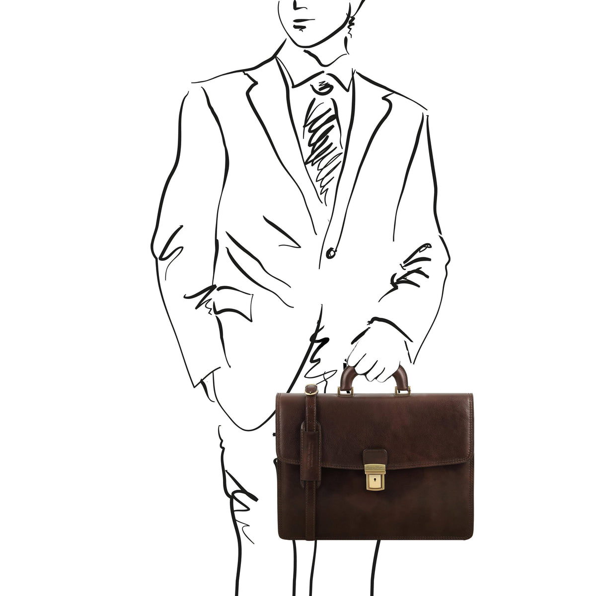 Red Leather Briefcase R490011