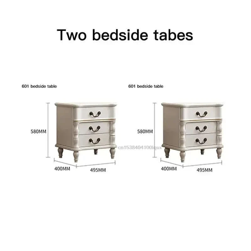 Wooden Bed with Storage and Bedside Tables F179