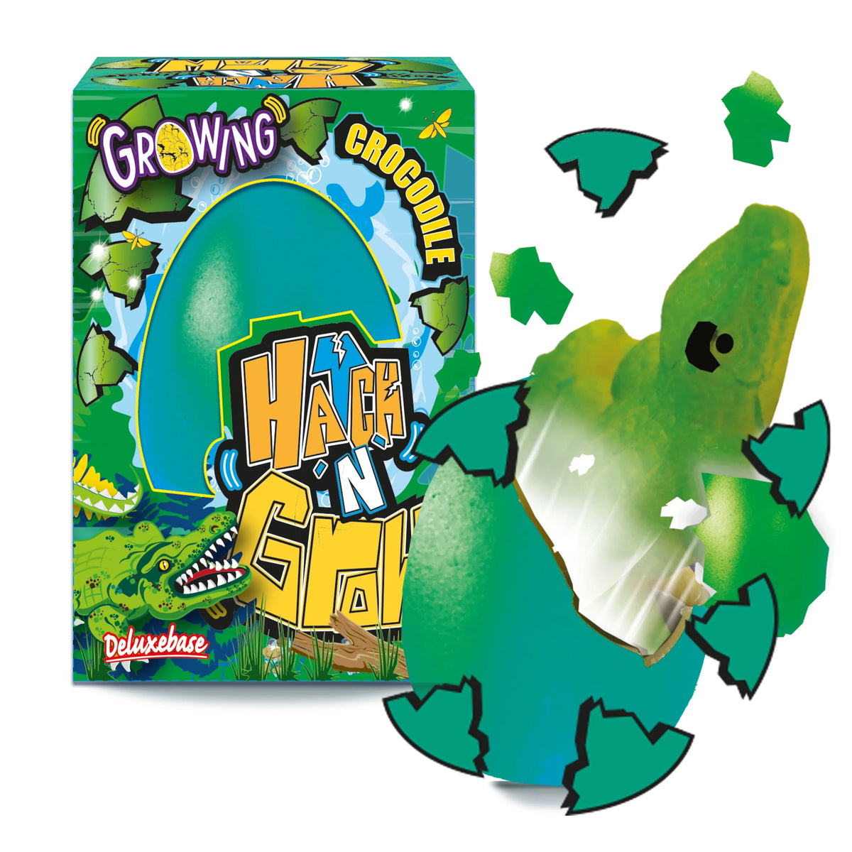 Mini 6.5cm Hatching Eggs with Growing Croc Toy P58927
