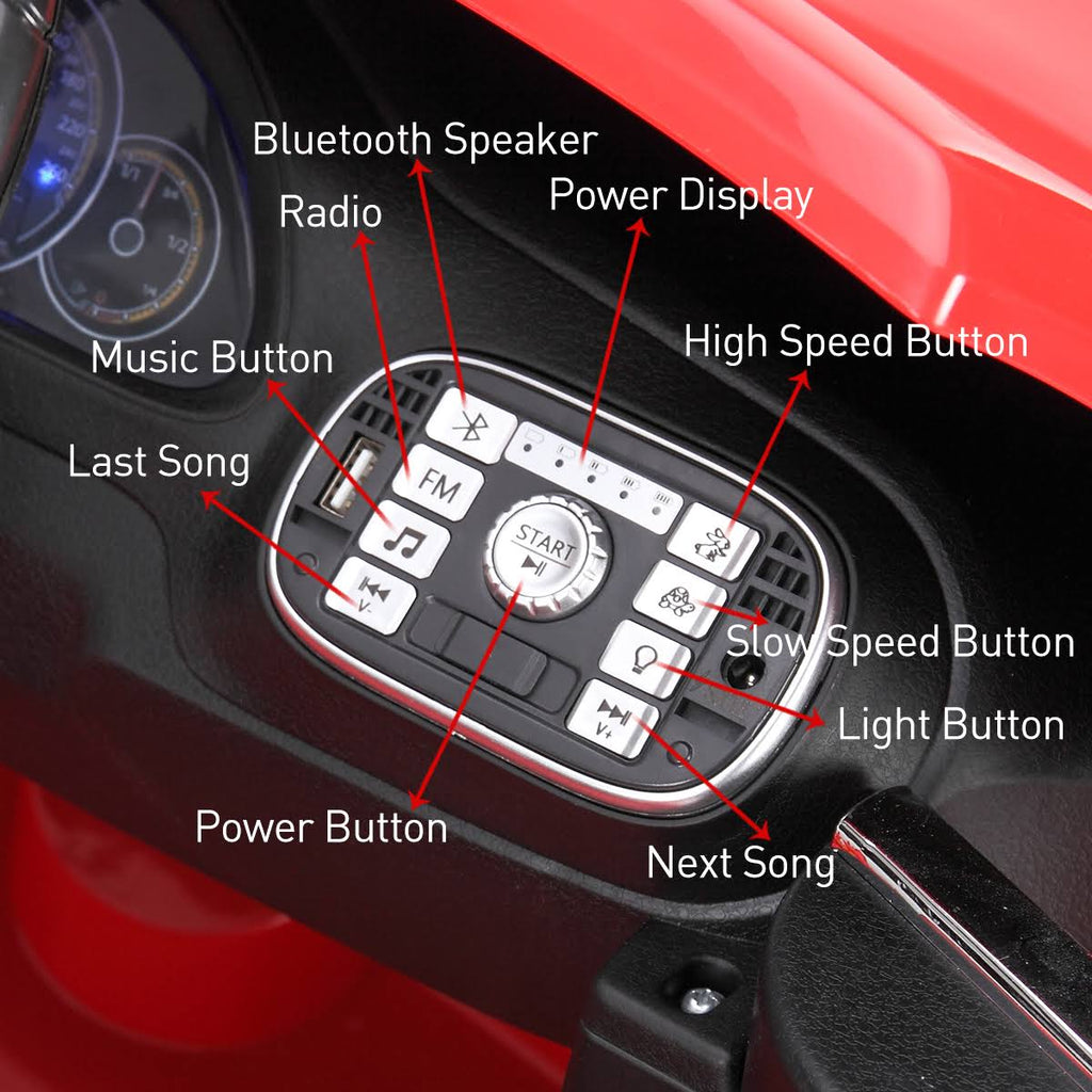 Red 12V Battery Powered Ride on Toy Car with Remote Control T806