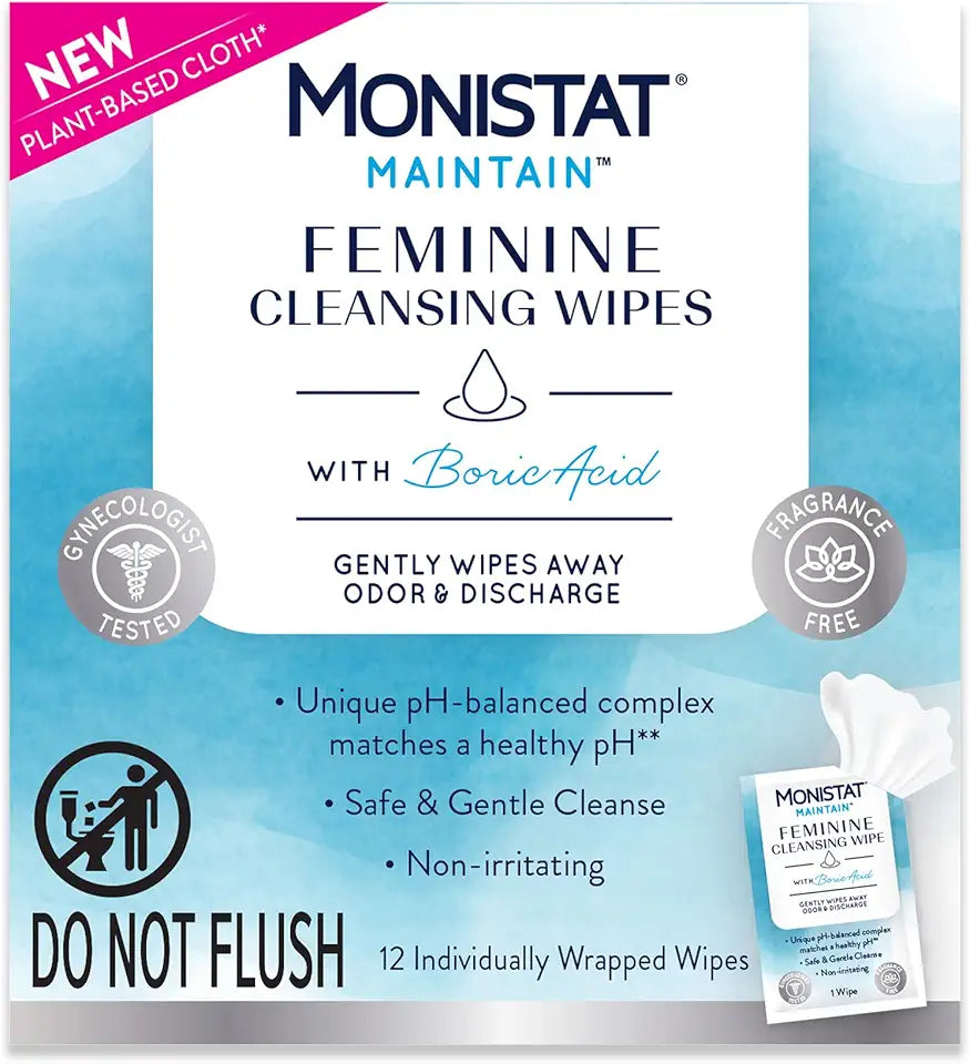 7 Day Yeast Infection Treatment with 7 Miconazole Applications and Feminine Wipes, 12 Count K45891