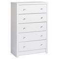White 5 Drawer Wooden Dresser B179962