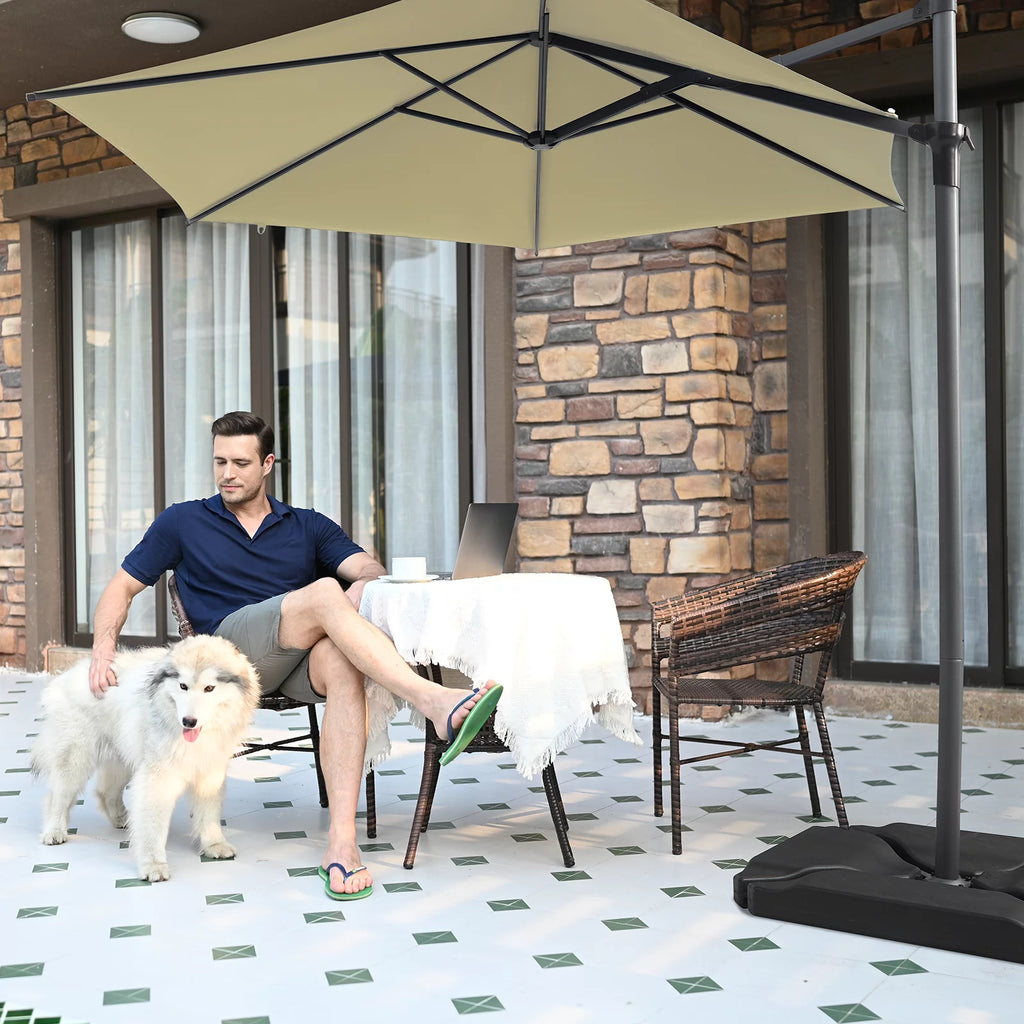 10ft Beige Outdoor Patio Umbrella B672172