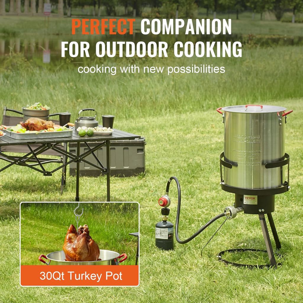 30 Qt Propane Aluminum Turkey Fryer Stock Pot L111235