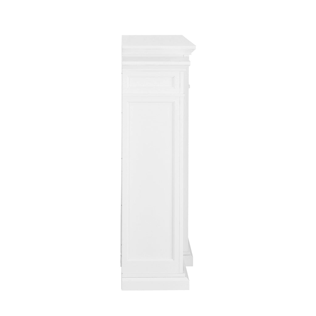 White Bookcase Electric Fireplace Brick D180