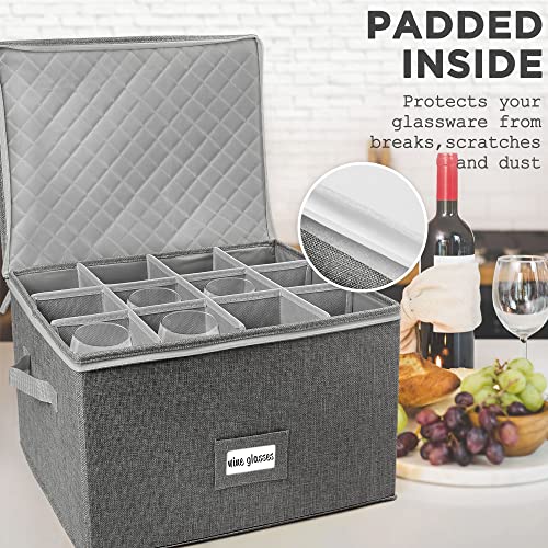 Beige Hard Shell Cup and Mug Storage Box with Dividers & Handles O336790