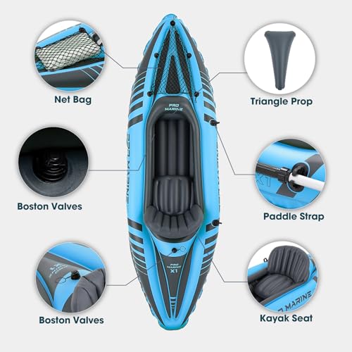 1 Person Inflatable Kayak Set with Adjustable Seats and Backrest, Air Pump and Carry Bag T9378