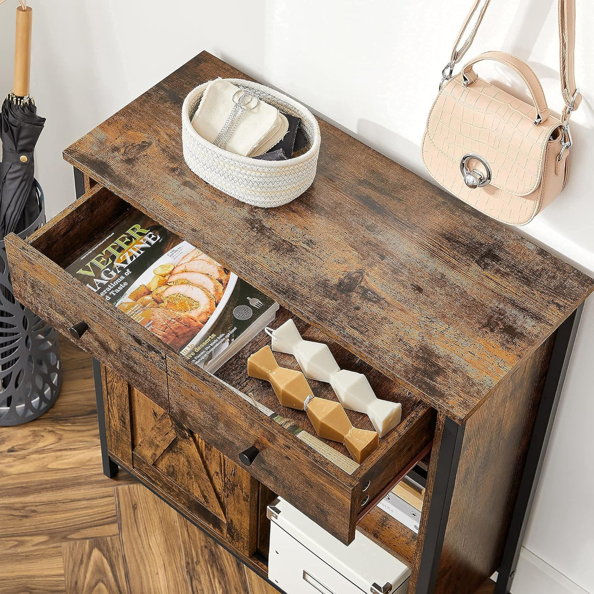 Buffet Cabinet with 1 Drawer and Sliding Barn Door S6541