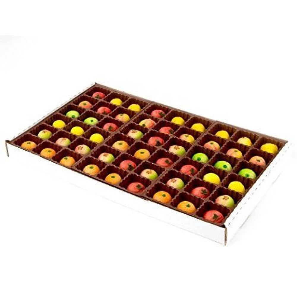 54 Piece Assorted Marzipan Fruit Box Tray 25 oz U621366
