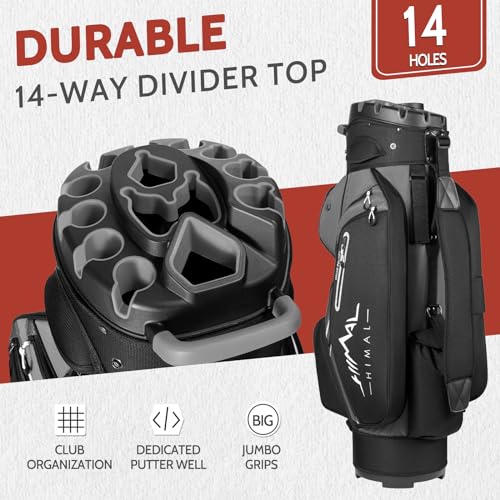 14-Way Golf Cart Bag with Full Length Divider Top and Rain Cover E406