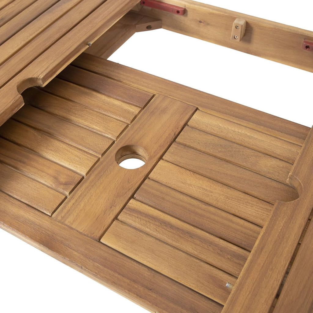 Acacia Wood Expandable Outdoor Dining Table Y72882
