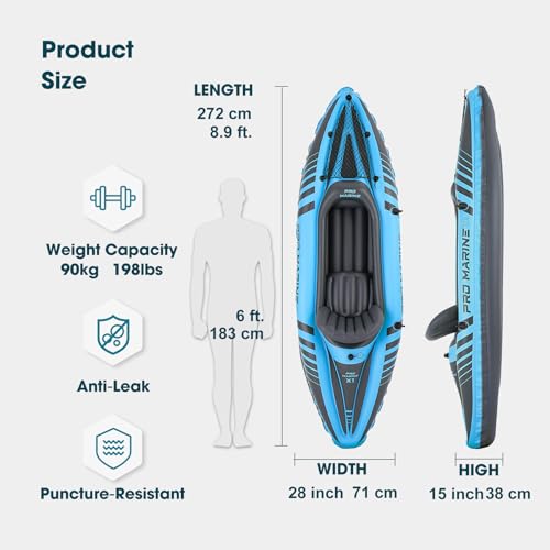 1 Person Inflatable Kayak Set with Adjustable Seats and Backrest, Air Pump and Carry Bag T9378
