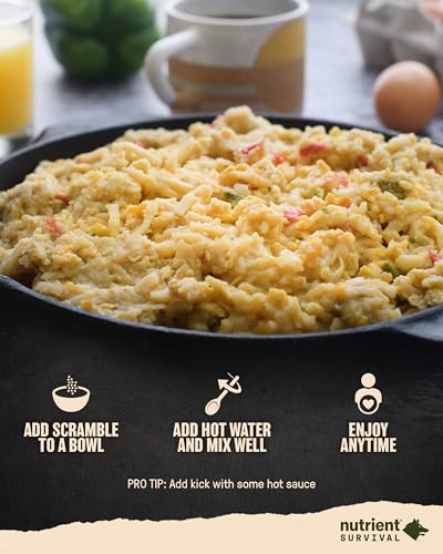 MRE Homestyle Scramble Eggs, Ready to Eat Meals (9 Servings) Freeze Dried Emergency Food Supply N354