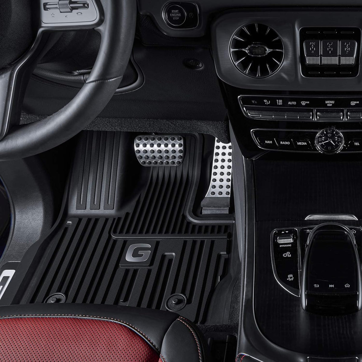 TPE All Weather Custom Fit Floor Mats 1st & 2nd Row Full Set Black M44163