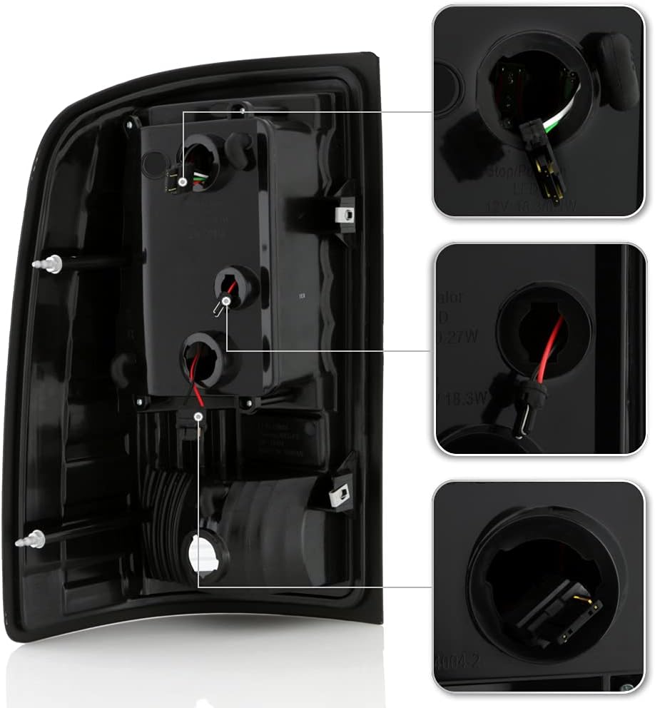 Black Smoke LED Tail Lights J6468