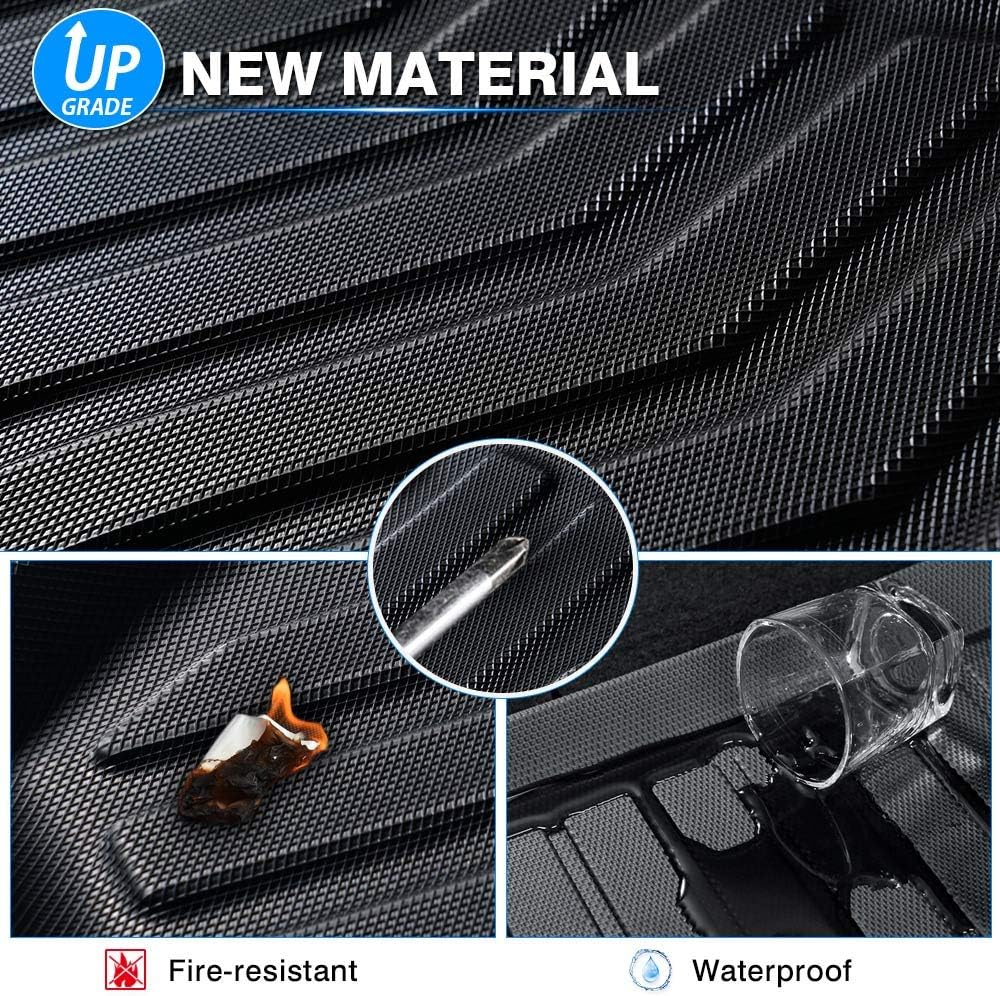 Custom Fit All Weather Floor Mats 1st & 2nd Row Black Non-Slip Y192