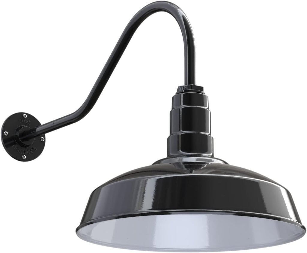 16 Dome Gooseneck Galvanized Outdoor Wall Mounted Barn Light J45616
