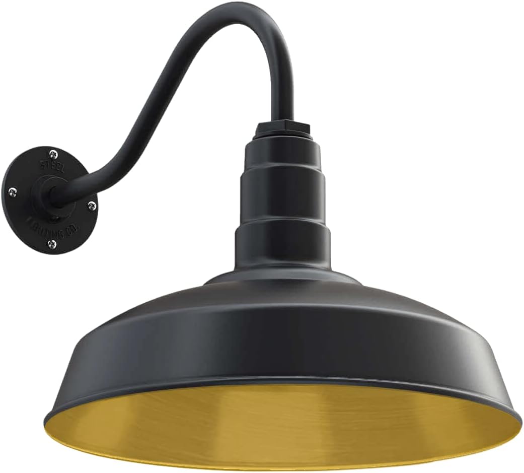 16 Dome Gooseneck Galvanized Outdoor Wall Mounted Barn Light J45616
