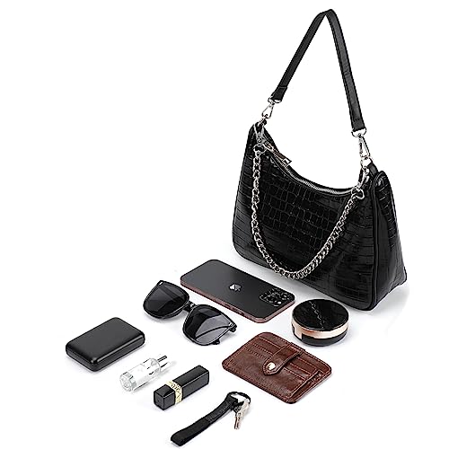 Crocodile Leather Crossbody Bag with Adjustable Straps S5058