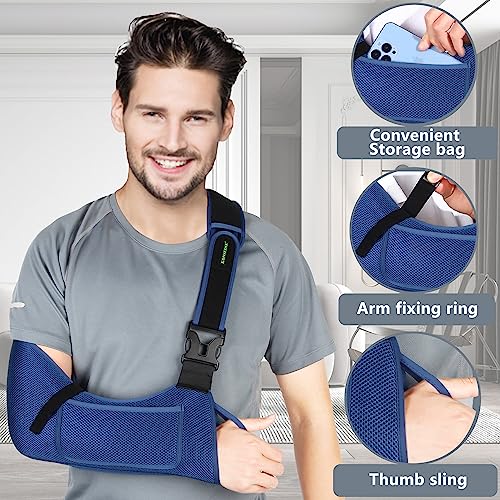 Medical Sling with Shoulder Pad for Arm, Wrist, Elbow, Clavicle Fracture Post-Surgery (Medium) M674744