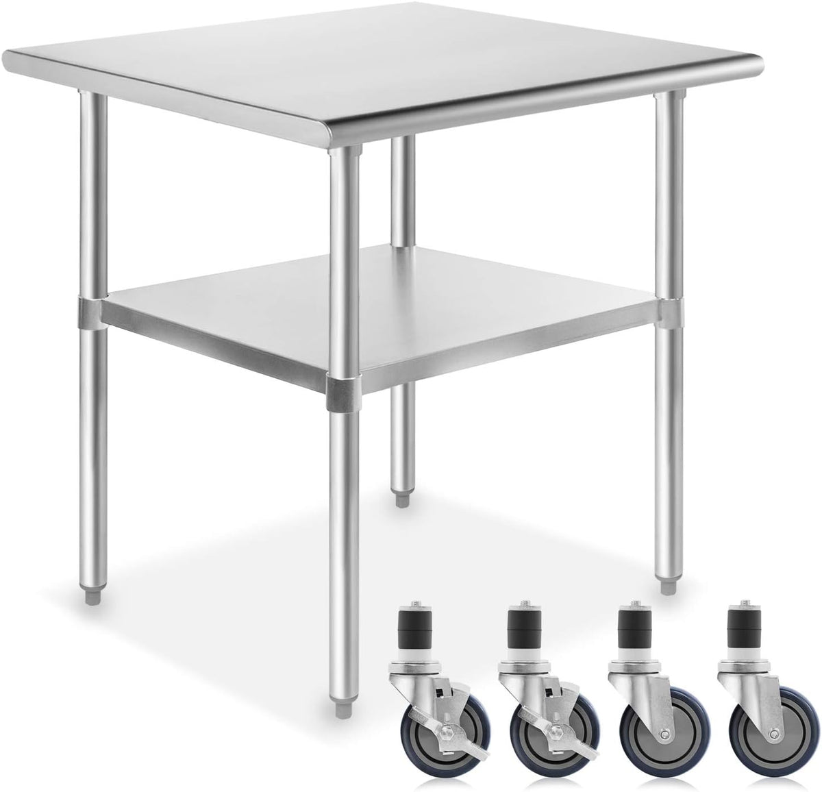 Stainless Steel Commercial Work Table with 4 Casters 48 in. x 24 in. L7100