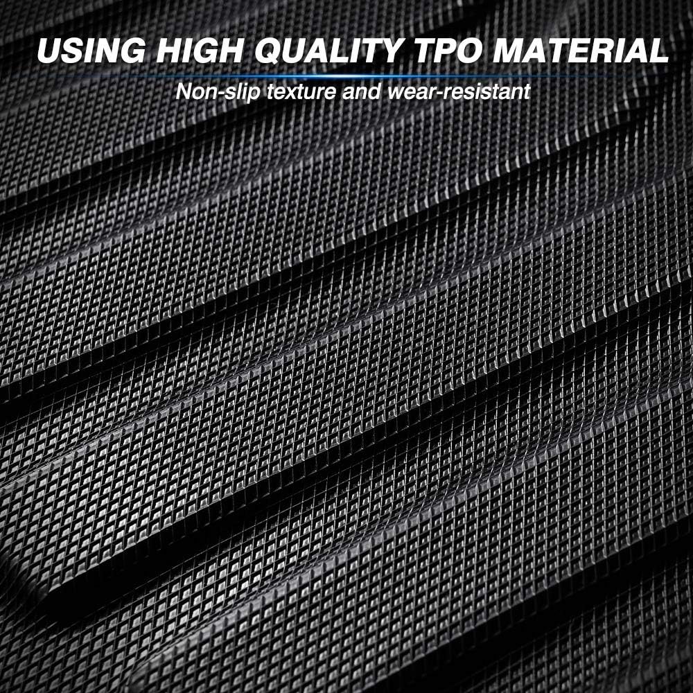 Custom Fit All Weather Floor Mats 1st & 2nd Row Black Non-Slip Y192