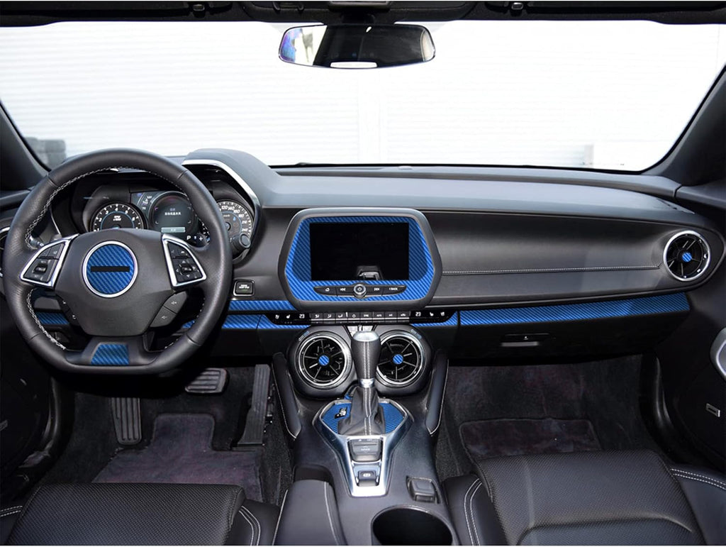 Blue Carbon Fiber Texture Vinyl Wrap Interior Sticker 28PCS S995781
