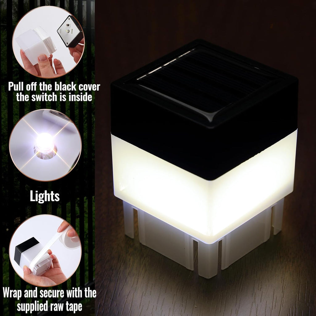 20 Pack Solar Fence Post Cap Lights 2 x 2 Inches White Light W955614